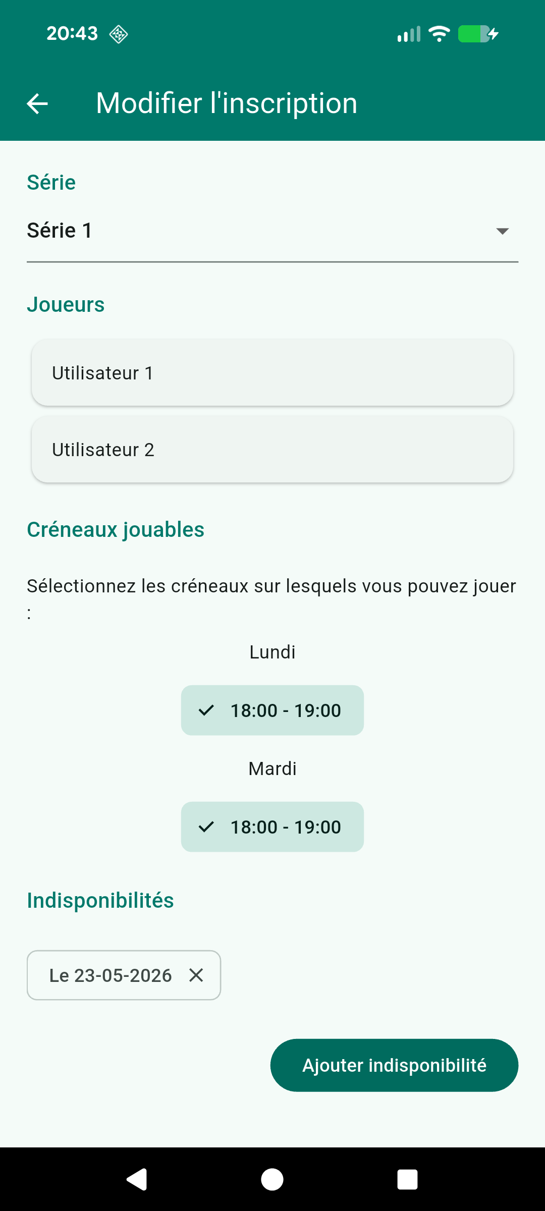 Édition d'une Inscription