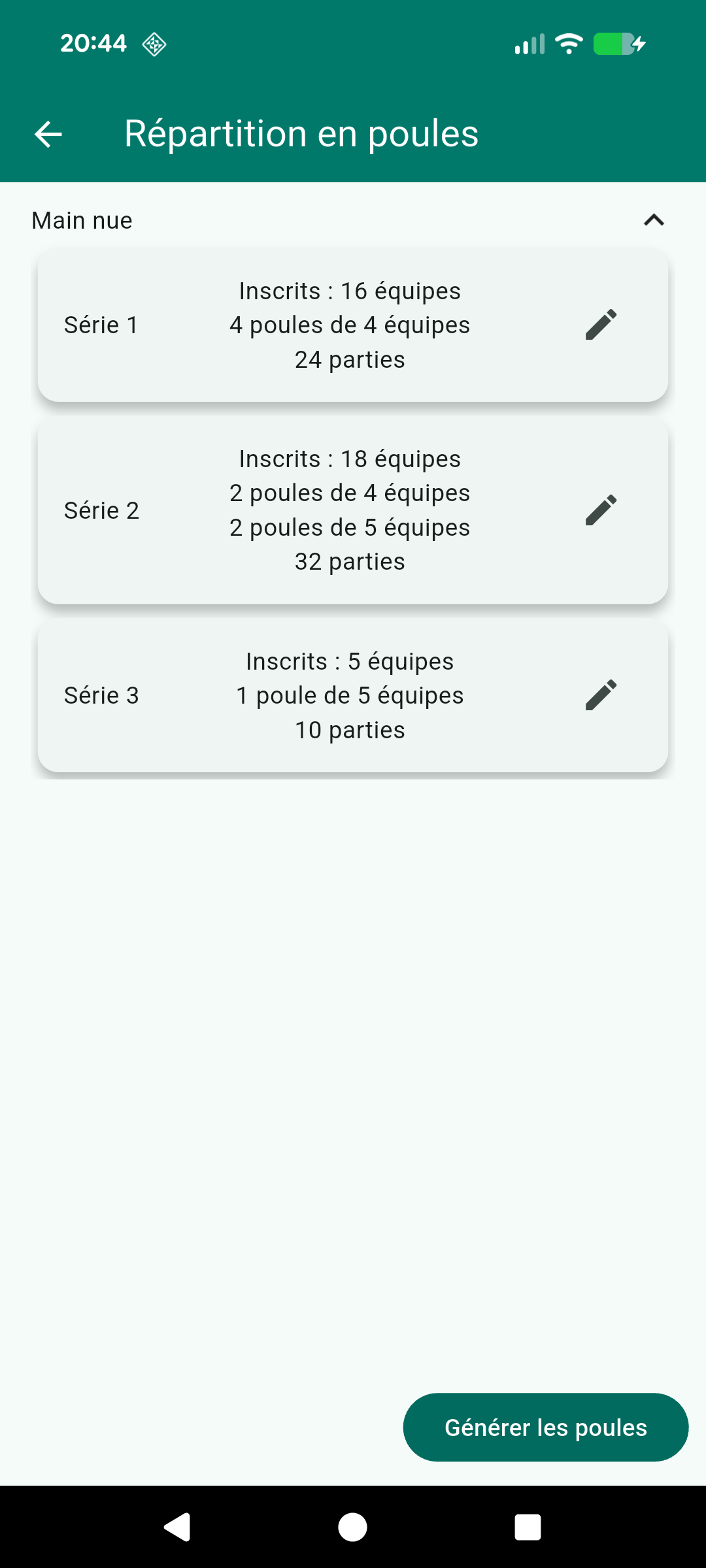Structure des Poules